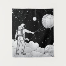 Wandteppich Astronaut Monochrom | Kunst online