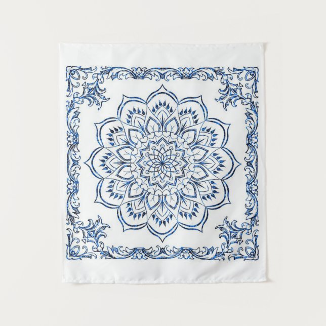 Wandteppich | Blue Mandela | Zuhause - Dekoratione (Vorderseite)