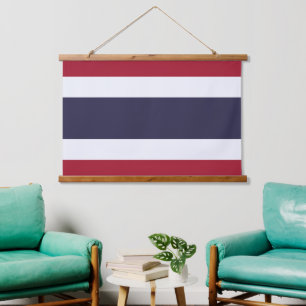 Wandteppich mit Flagge Thailands Holzrahmen