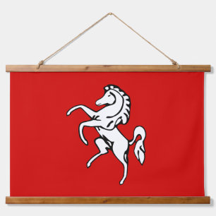 Wandteppich mit Flagge von Kent County, England Holzrahmen