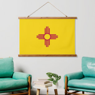 Wandteppiche mit Fahne aus New Mexico, USA.
