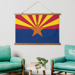 Wandteppiche mit Fahne von Arizona, USA.