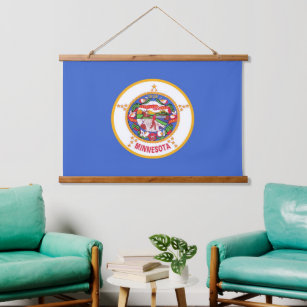 Wandteppiche mit Fahne von Minnesota, USA.