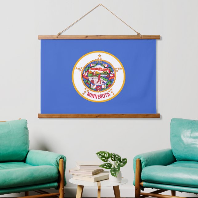 Wandteppiche mit Fahne von Minnesota, USA. (Wohnzimmer)