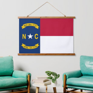 Wandteppiche mit Fahne von North Carolina, USA.