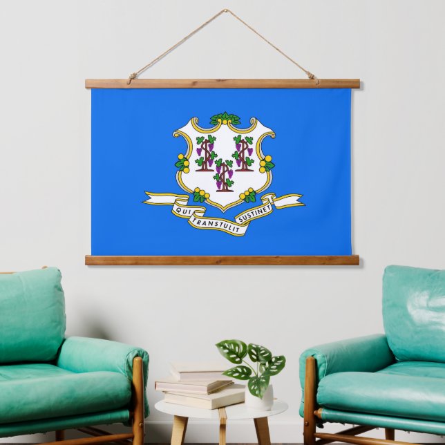 Wandteppiche mit Flagge von Connecticut, USA. (Wohnzimmer)