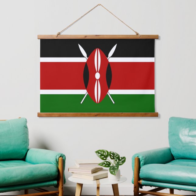 Wandteppiche mit kenianischer Flagge (Wohnzimmer)