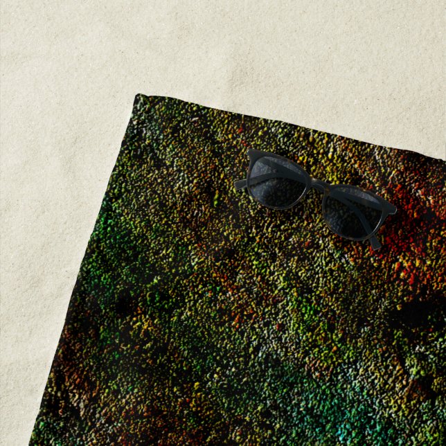 Wandtextur, in Grün- und Korallenfarben b Strandtuch (Beispiel)