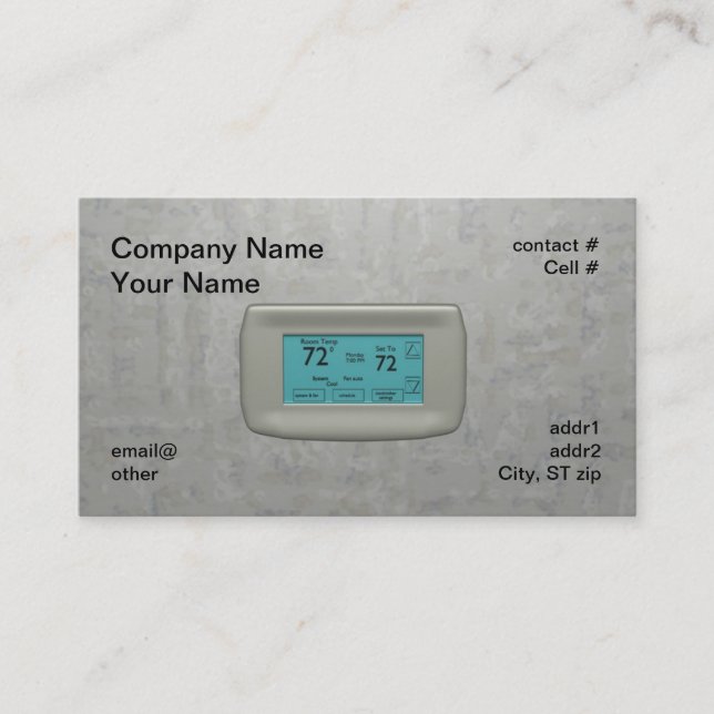Wandthermostat auf coolem visitenkarte (Vorderseite)