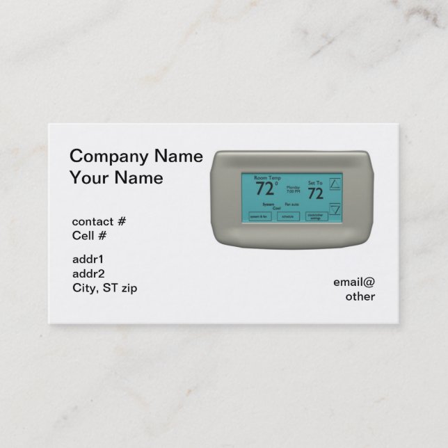 Wandthermostat auf coolem visitenkarte (Vorderseite)