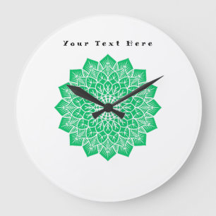 Wanduhr Benutzerdefinierter Text hier Text Grüne A