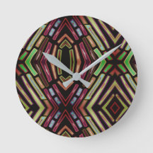 Wanduhr Buntglas-Vibe Farbspielende Juwelen