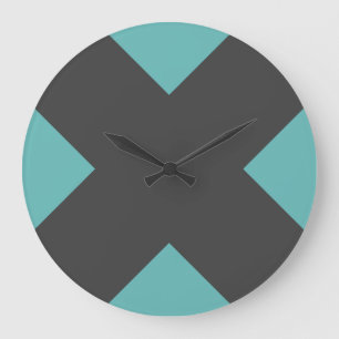 Wanduhr Charcoal Teal Geometrisch X Modern