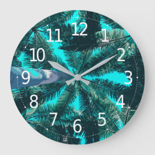 Wanduhr der einfacher grüner Sommer-tropische