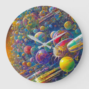 Wanduhr des Weltraums mit Zahlen