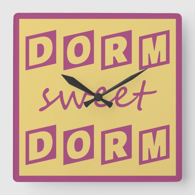 Wanduhr "Dorm Sweet Dorm" (Vorderseite)