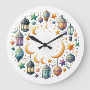 Wanduhr-Eid Mubarak Kranz Wanduhr