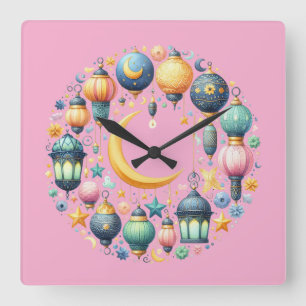 Wanduhr-Eid Mubarak Kranz Wanduhr