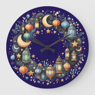 Wanduhr-Eid Mubarak Kranz Wanduhr