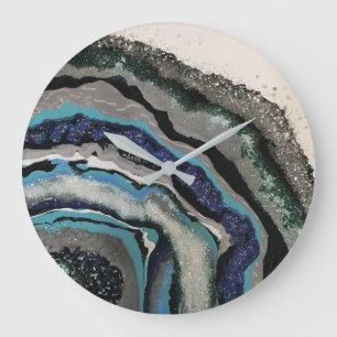 Wanduhr - Glitter-Harzkunstwerk