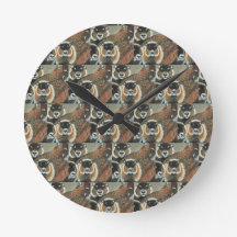 Wanduhr Groundhog Familie, 20,3 cm rund Acryl