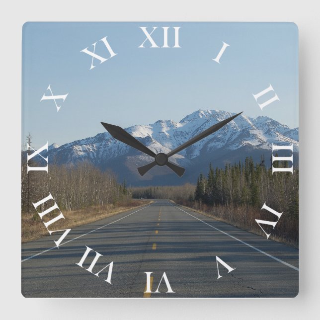 Wanduhr Highway in Alaska (Vorderseite)