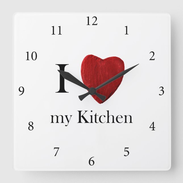 Wanduhr I Love my Kitchen (Vorderseite)