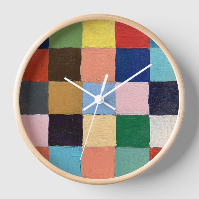 Wanduhr im funkigen Quadrat-Design (Vorderseite)