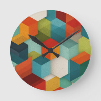 Wanduhr im geometrischen Stil der Mitte des Jahrhu