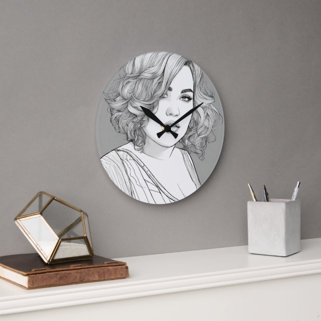Wanduhr in Schwarzweiß (Büro)