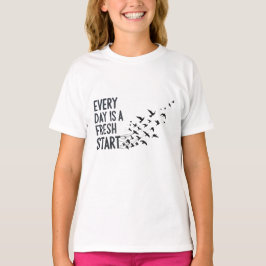 Wanduhr 'Jeder Tag Ist Ein Neuanfang' T-Shirt