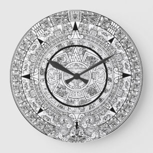Wanduhr mit aztekischem Kalender