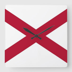Wanduhr mit Flagge von Alabama, USA