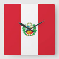 Wanduhr mit Flagge von Peru