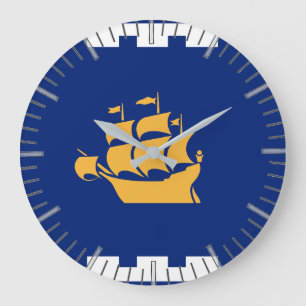 Wanduhr mit Flagge von Quebec City, Kanada