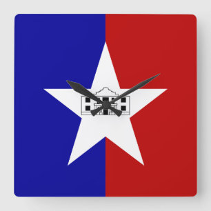 Wanduhr mit Flagge von San- Antoniostadt, USA