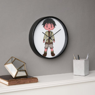 Wanduhr mit Illustration Charakter Cartoon