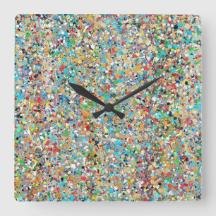 Wanduhr mit Konfetti
