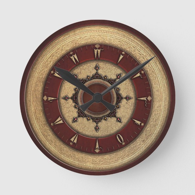 Wanduhr mit Mustern u. alten türkischen Zahlen (Vorderseite)