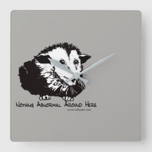 Wanduhr mit Opossum