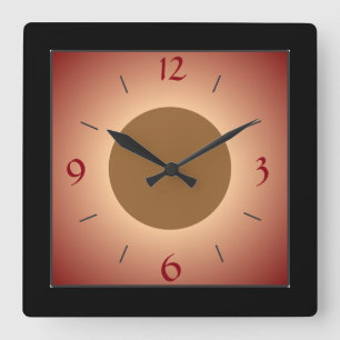 Wanduhr mit roter/brauner/gelber Beleuchtung