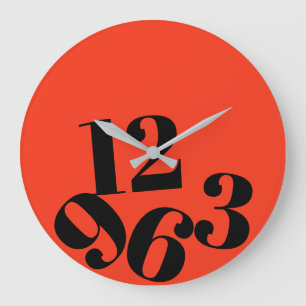 Wanduhr - Orange Hintergrund Gefallene Zahlen