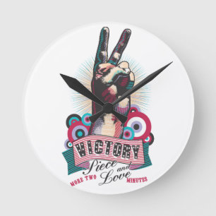 Wanduhr – Victory Peace & Love Pop-Art-Design