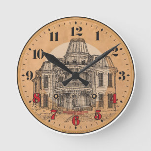 Wanduhr: Viktorianische Villa Runde Wanduhr