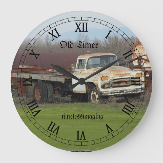 Wanduhr, Wohngestaltung, alte LKW-Uhr. Große Wanduhr (Vorderseite)
