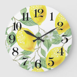 wanduhr Zitronen zu dem Aquarell