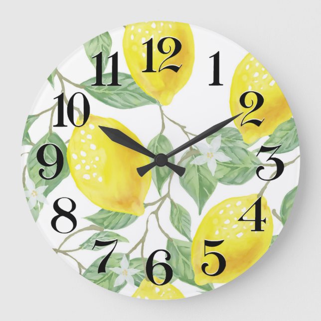 wanduhr Zitronen zu dem Aquarell (Vorderseite)
