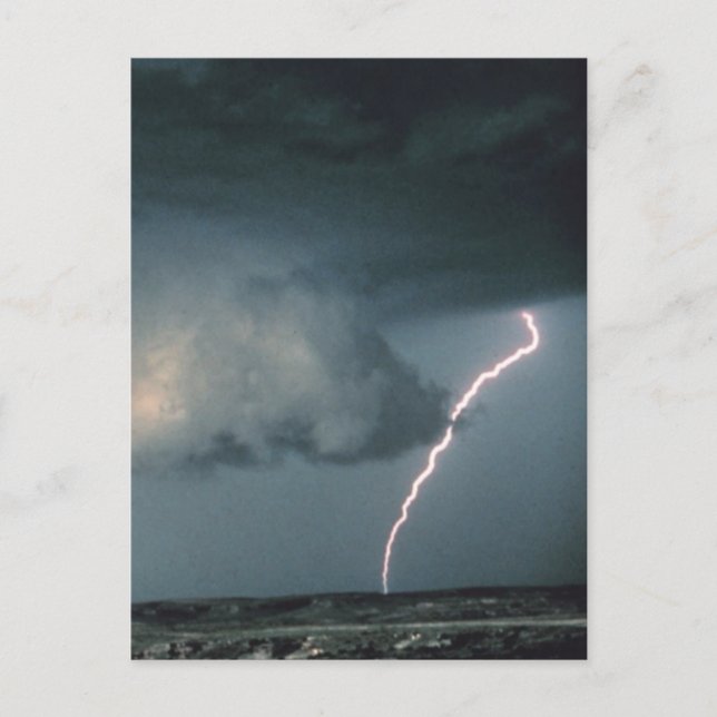 Wandwolke mit Blitz Postkarte (Vorderseite)