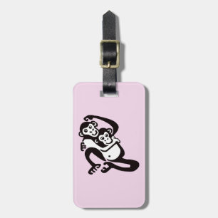 Wangenaffen - BONOBO - Schimpanse - rosa Gepäckanhänger