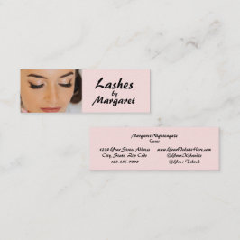 Wangenrot Pink Schwarze Schrift Foto Wimpern Make- Mini Visitenkarte